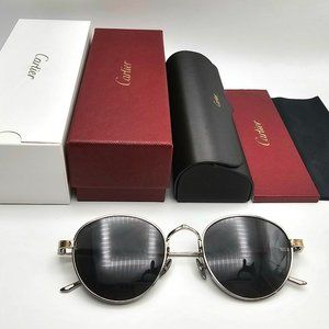CARTIER Blue Oval Unisex Sunglasses